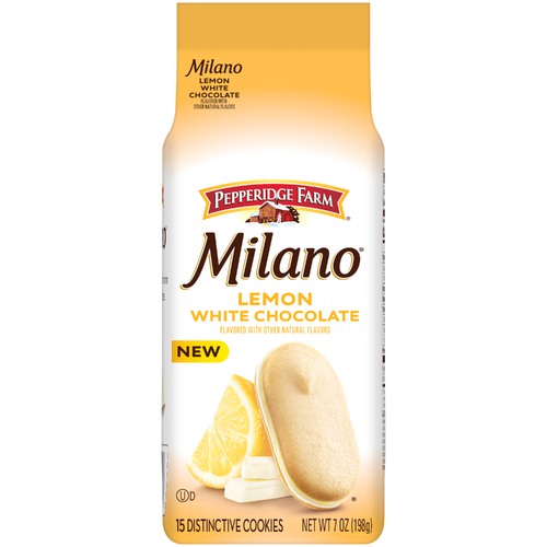 Pepperidge Farm Milano White Chocolate Lemon Flavored Cookies, Bag - 7 Ounce Image 1 of 2