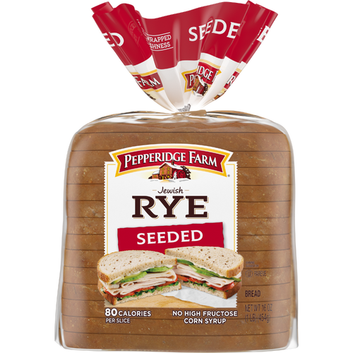 Pepperidge Farm Jewish Rye Seeded Bread, Bag - 16 Ounce