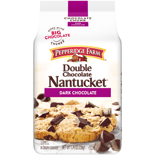 Pepperidge Farm Nantucket Double Dark Chocolate Chunk Cookies - 7.75 Ounce
