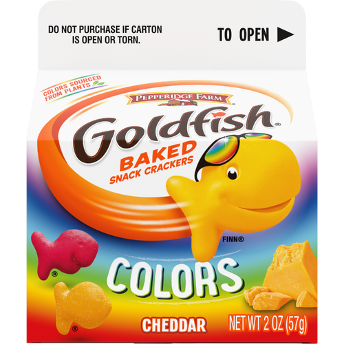 Pepperidge Farm Goldfish Colors Cheddar Cheese Crackers, Carton - 2 Ounce