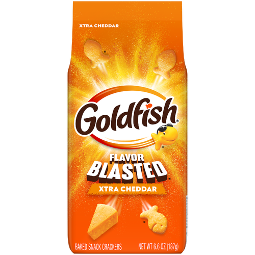 Pepperidge Farm Goldfish Flavor Blasted Xtra Cheddar Cheese Crackers, Bag - 6.6 Ounce Image 1 of 2