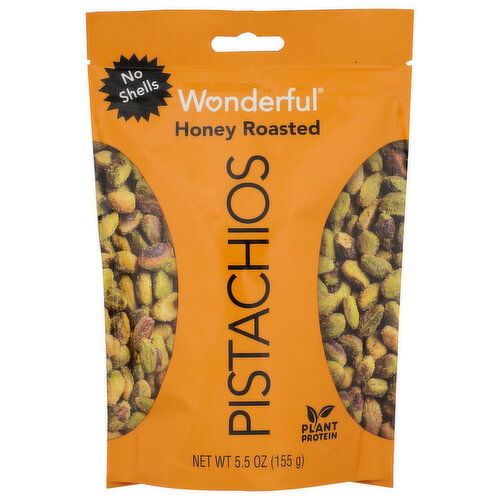 WONDERFUL PISTACHIOS Honey Roasted No Shell - 5.5 Ounce