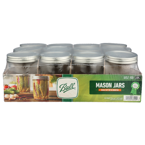 Ball Wide Mouth Mason Jars - 16 Ounce - 12 Count