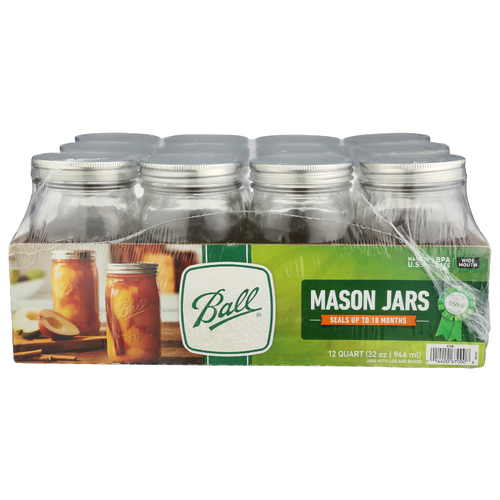 Ball Wide Mouth Mason Jars - 4 Fluid Ounce - 12 Count