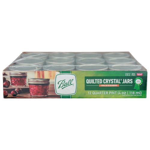 Ball Quilted Crystal Jars - 4 Fluid Ounce - 12 Count