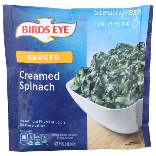 Birds Eye Sauced Steam Fresh Creamed Spinach - 10.8 Ounce