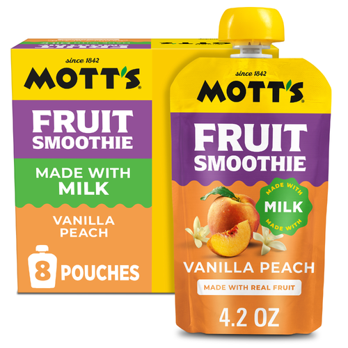Motts Fruit Smoothie Vanilla Peach - 0.525 Ounce - 8 Count
