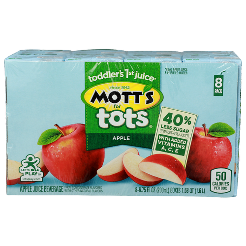 Mott's For Tots Apple Juice Beverage - 0.844 Fluid Ounce - 8 Count