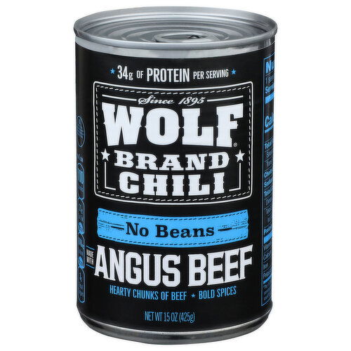 Wolf Brand Chili Angus Beef No Beans - 15 Ounce