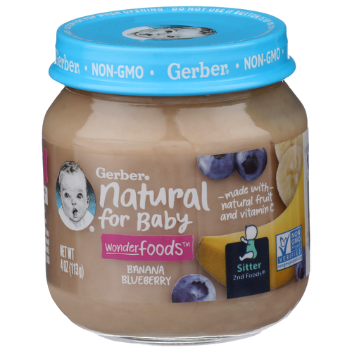 Gerber Natural For Baby Banana Blueberry Wonderfoods - 4 Ounce