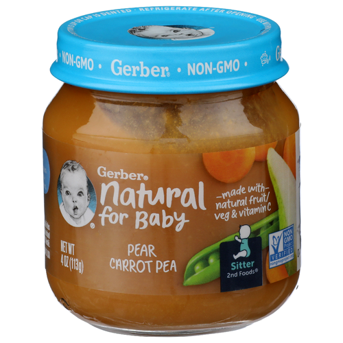 Gerber Natural For Baby Pear Carrot Pea - 4 Ounce