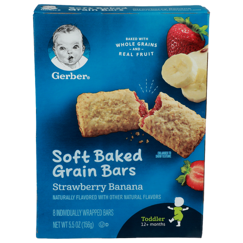 Gerber Strawberry Banana Soft Baked Grain Bars - 0.688 Ounce - 8 Count