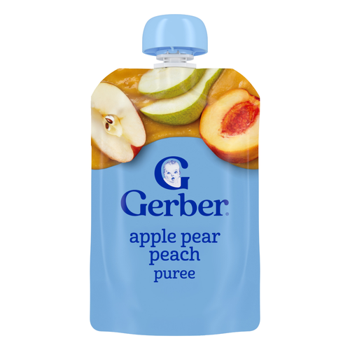 Gerber Natural For Toddler Apple Pear Peach Stage 2 Baby Food Puree Pouch - 3.5 Ounce Image 1 of 4