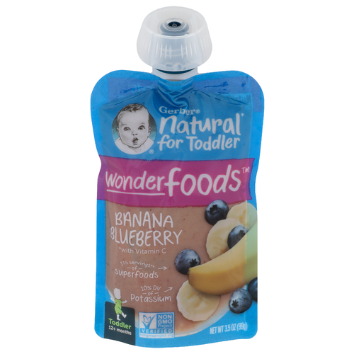 Gerber Natural For Toddler Banana Blueberry Wonder Foods - 3.5 Ounce