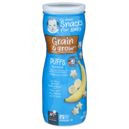 Gerber Snacks For Baby Puffs Banana Grain & Grow - 1.48 Ounce
