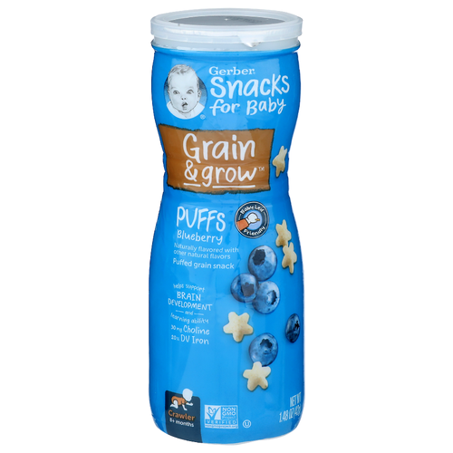 Gerber Snacks For Baby Puffs Blueberry Puffed Grain Snack - 1.48 Ounce