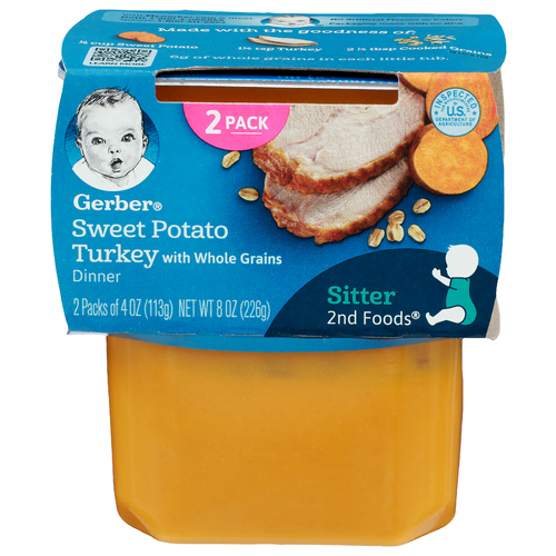 Gerber Sweet Potato Turkey Whole Grains Diner - 4 Ounce - 2 Count