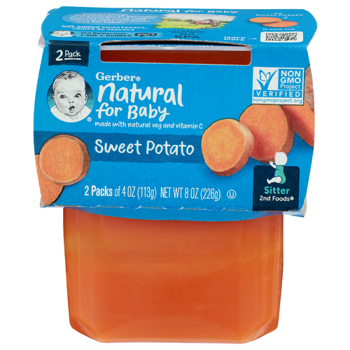 Gerber Natural For Baby Sweet Potato Sitter 2nd Foods - 4 Ounce - 2 Count
