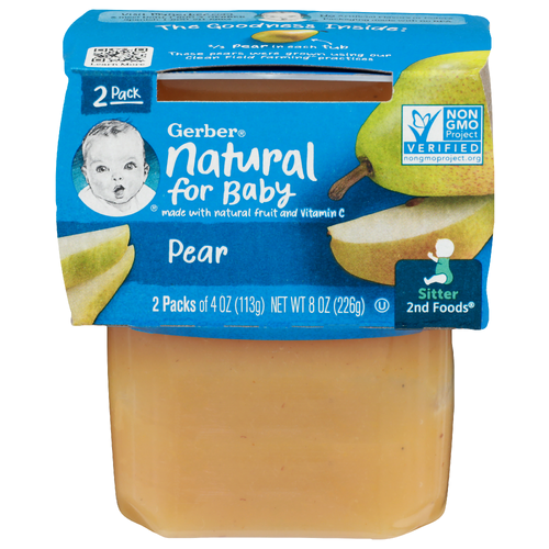 Gerber Natural For Baby Pear - 4 Ounce - 2 Count