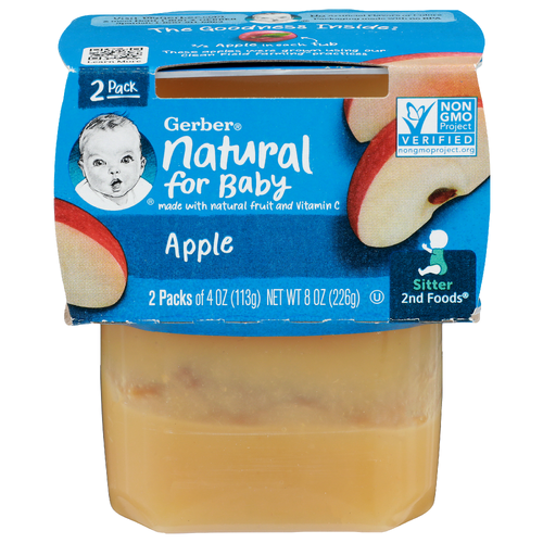 Gerber Natural For Baby Apple - 4 Ounce - 2 Count