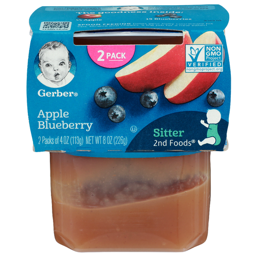 Gerber Apple Blueberry - 4 Ounce - 2 Count