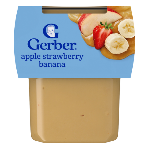 Gerber 2nd Food Apple Strawberry Banana Puree - 8 Ounce