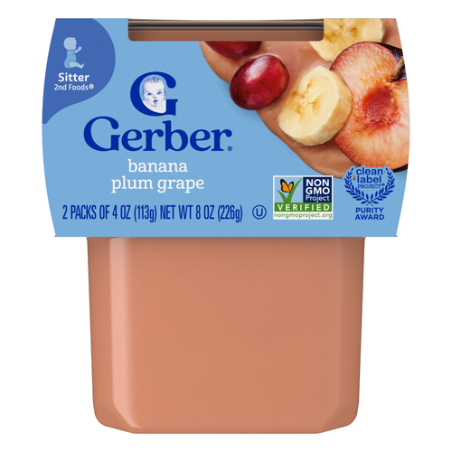 Gerber 2nd Foods Banana Plum Grape Baby Food - 8 Ounce Image 1 of 2