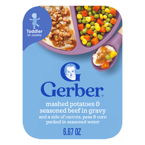 Gerber Toddler Food, Mashed Potatoes & Beef In Gravy, Mealtime For - 6.67 Ounce