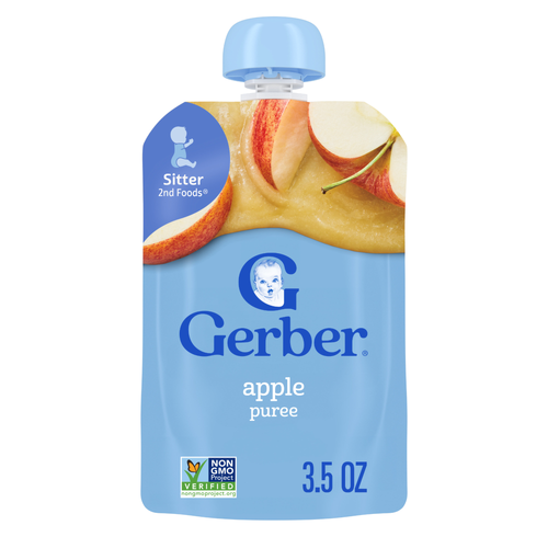 Gerber Stage 2 Baby Food, Apple Puree Pouch - 99 Gram