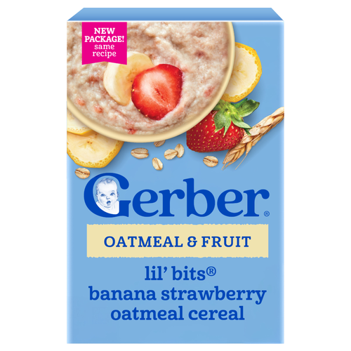 Gerber Cereal For Baby Grain And Grow Toddler Oatmeal Banana Strawberry - 8 Ounce