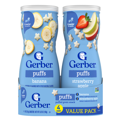 Gerber 3rd Food Variety Pack Strawberry Apple & Banana Puffs - 5.92 Ounce Image 1 of 2