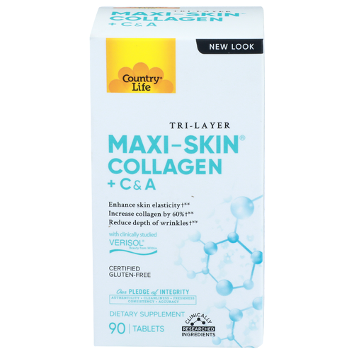 Country Life Tri-Layer Maxi-Skin Collagen + c & A - 90 Count