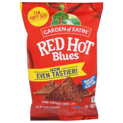 Garden Of EATIN' Red Hot Blues Corn Tortilla Chips - 16 Ounce