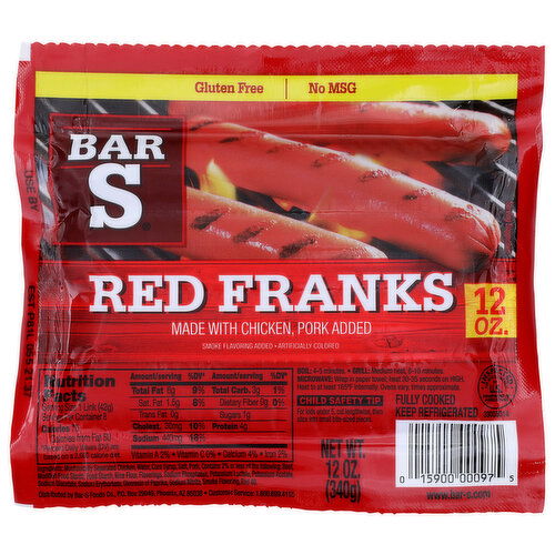BROOKSHIRE'S Bar Franks Red - 12 Ounce