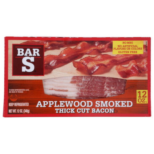 Bar S Applewood Smoked Thick Cut Bacon - 12 Ounce