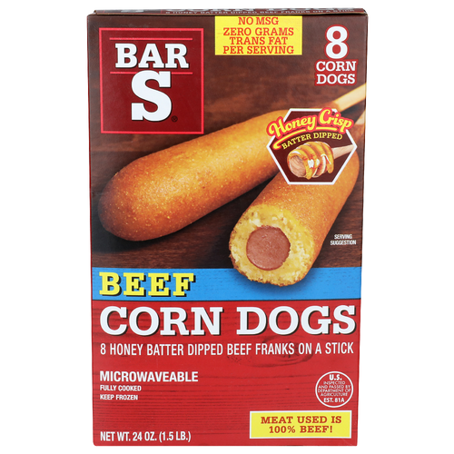 Bar S Honey Crisp Batter Dipped Beef Corn Dogs - 3 Ounce - 8 Count