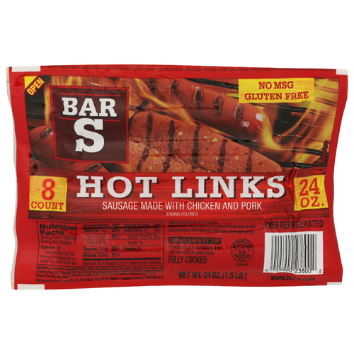 BAR-S Links Hot - 3 Ounce - 8 Count Image 1 of 4