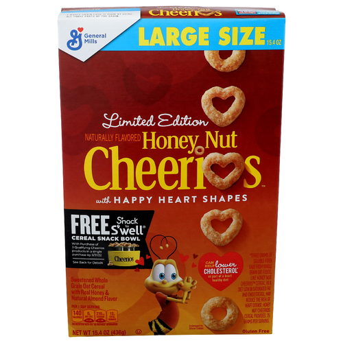General Mills Cheerios Real Honey & Natural Almond Flavor Large Size Sweetened Whole Grain Oat Cereal - 15.4 Ounce