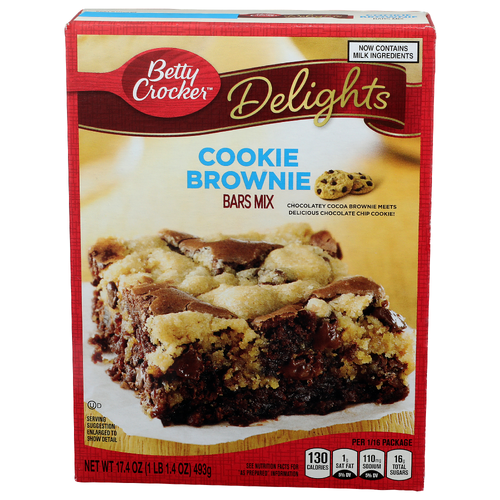 Betty Crocker Delights Cookie Brownie Bars Mix - 17.4 Ounce