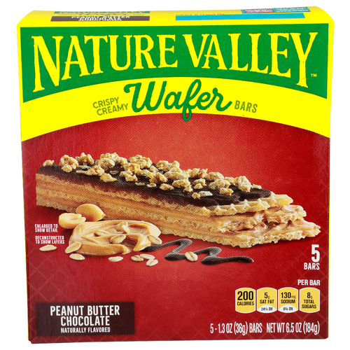 Nature Valley Peanut Butter Chocolate Crispy Creamy Wafer Bars - 1.3 Ounce - 5 Count