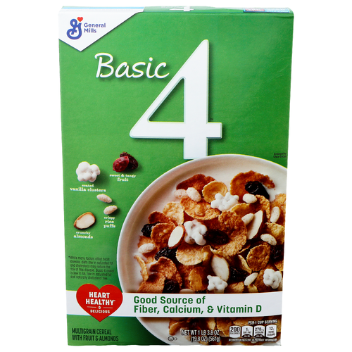 General Mills Basic 4 With Fruit & Almonds Multigrain Cereal - 19.8 Ounce