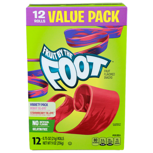 Fruit By The Foot Berry Tie-Dye Strawberry Variety Pack Flavored Snacks - 0.75 Ounce - 12 Count