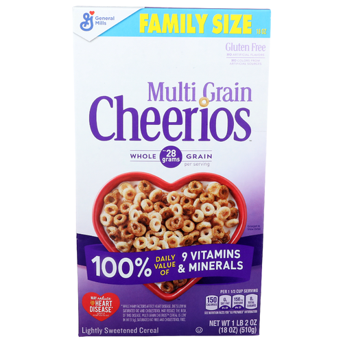 General Mills Multi Grain Cheerios Lightly Sweetened Cereal - 18 Ounce