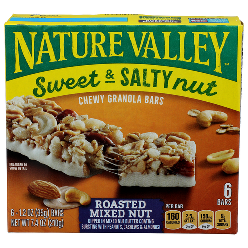 Nature Valley Sweet & Salty Nut Roasted Mixed Chewy Granola Bars - 1.233 Ounce - 6 Count