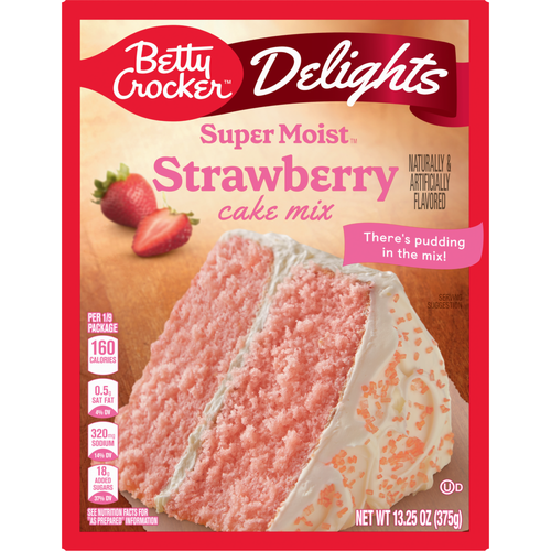 Betty Crocker Delights Super Moist Strawberry Cake Mix - 13.25 Ounce