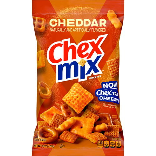 Chex Mix Snack Mix, Savory, Cheddar - 8 Ounce