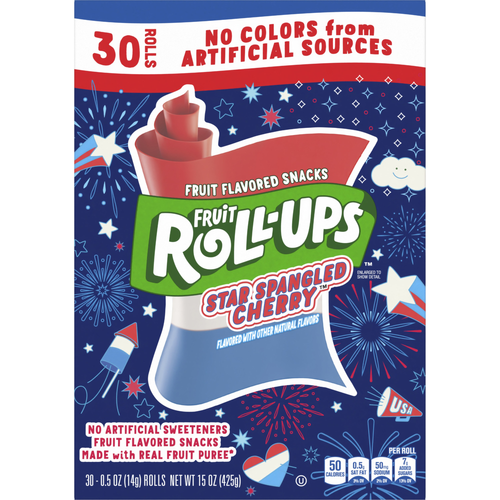 FRUIT ROLL-UPS Star Spangled Cherry Fruit Flavored Snacks - 15 Ounce