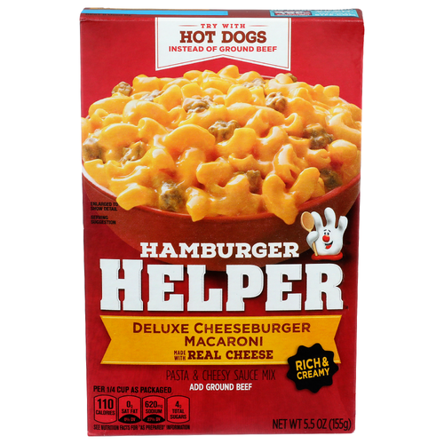 Hamburger Helper Deluxe Cheeseburger Macaroni Pasta & Cheesy Sauce Mix - 5.5 Ounce