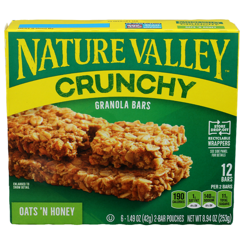 Nature Valley Crunchy Oats 'n Honey Granola Bars 'n - 1.49 Ounce - 6 Count