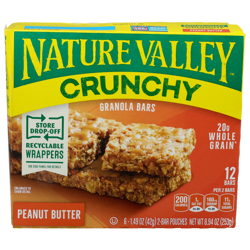 Nature Valley Crunchy Peanut Butter Granola Bars - 0.745 Ounce - 12 Count